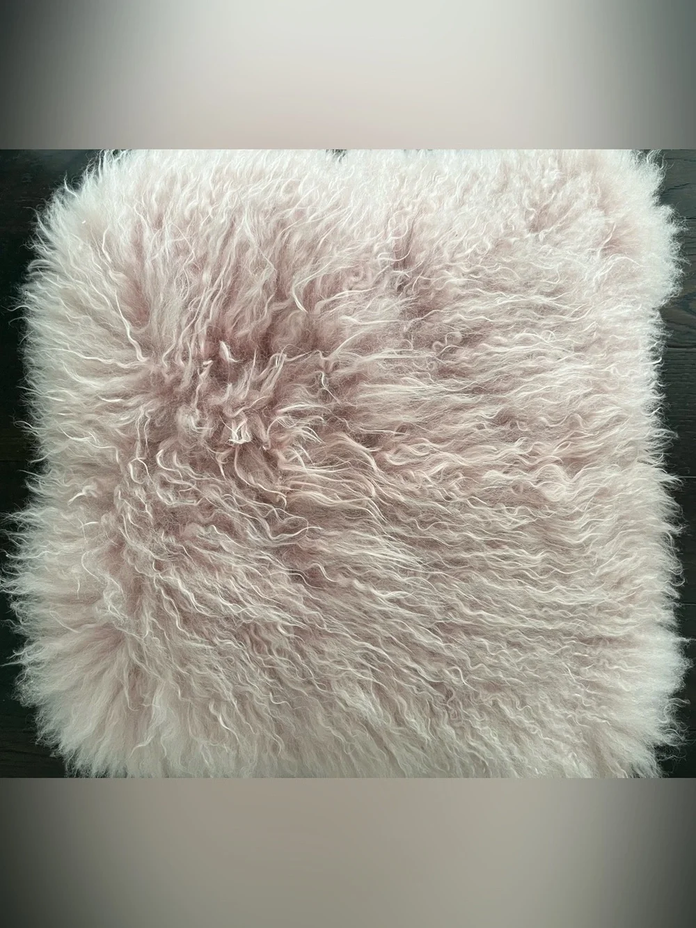 RH Teen Dusty Pink Mongolian Lamb Fur Accent Pillow